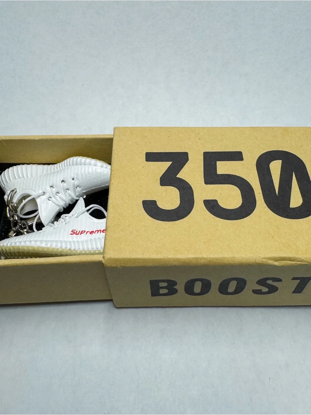 NWT Supreme Yeezy Sneaker Keychain Pair with Box - Mini Shoe Accessory